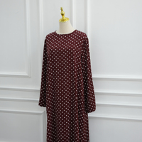 Abaya Loriya tendance à pois, vêtements islamiques de Dubaï, abaya à porter au quotidien, abaya modeste en Nida, robe musulmane pour femmes avec ceinture