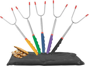 Conjunto de varas de torneamento, 4 espetos de <span class=keywords><strong>marshmallow</strong></span>, ferramentas de aço inoxidável telescópico premium <span class=keywords><strong>marshmallow</strong></span> de 45 polegadas - Product Image 5