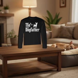 Camiseta de manga larga The Dogfather, regalo del Día del Padre para amantes de los perros Chihuahua - Product Image 3