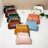 Dompet Koin Mini Vintage Warna Permen Wanita Dompet Pendek Gesper Dompet Uang Receh Stok Tersedia