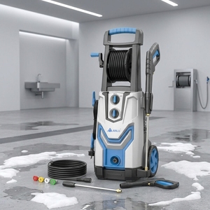 Nettoyeur haute pression commercial robuste OEM avec enrouleur de tuyau sur roues, laveuse automatique à <span class=keywords><strong>moteur</strong></span> à induction pour lavage de voitures - Product Image 1