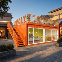 Café-bar-restaurant modulaire en conteneur préfabriqué avec terrasse sur le toit, kiosque, boutique de vente au détail mobile