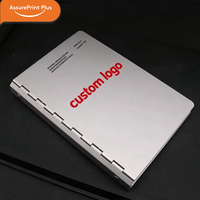 Carnet à couverture rigide en métal de qualité supérieure, en alliage d'aluminium, à feuilles mobiles, coffret cadeau, logo personnalisé, journal d'extérieur