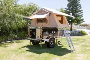 Kapalı yol katlama 4X4 CamperInflatable çadır Offroad kamp karavan Atv Expedition güneş enerjili çekme karavan kamyon için