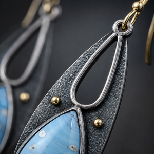 Orecchini Pendenti Vintage Multicolore a Goccia con Pietre Colorate Bicolore per Donne - Product Image 4
