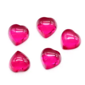 High Quality Heart shape 5# Ruby Gemstone Ruby Cabochon
