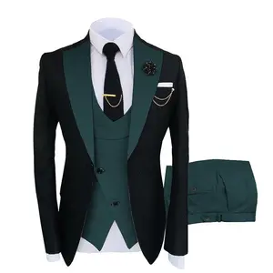 2022 Slim fit groom wedding business tuxedo formal gentleman 3 pieces blazer designs for set men suits