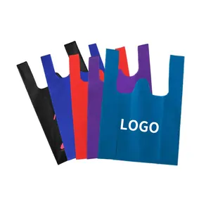 Cheap Custom Logo Pp Sublimation Reusable Recycled Eco Non Woven Grocery Bag Nonwoven T Shirt Vest Shopping Bags With Zipper