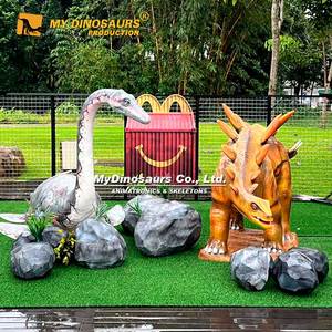 Estatua de fibra de vidrio MyDino <span class=keywords><strong>Plesiosaurus</strong></span> y Stegosaurus - Product Image 1