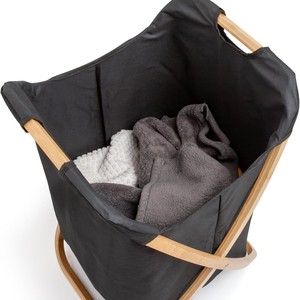 X-shaped Bamboo Oxford Cloth Laundry <b>Basket</b> Foldable <b>Large</b> Capacity Clothes <b>Storage</b> <b>Basket</b> for Home Use - Product Image 3