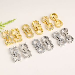 Cierre de joyería con incrustaciones de circonita y acabado de mosaico de cobre para material de accesorios DIY de collares y cadenas de suéter - Product Image 4