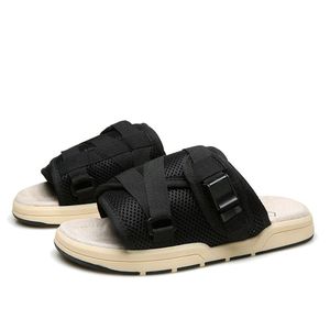 Custom Rubber Adjustable Thick-Soled Slide Sandals with Hook-and-Loop Straps Men's Casual <b>Summer</b> Beach <b>Slippers</b> - Product Image 5