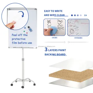 KBW Höhen verstellbare bewegliche Graffiti-Zeichnung Magnetisches Whiteboard Flip Chart Staffelei für Display Meeting Home Office Education - Product Image 4
