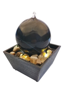 Ceramic Sphere Water Fountain with LED Lights and Stones Handicraft Scenic Design for Home Decor Feng Shui Style Wedding - Product Image 4