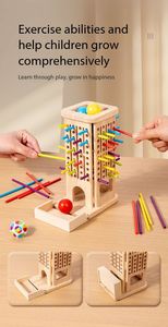 Jeu <span class=keywords><strong>en</strong></span> bois 3-<span class=keywords><strong>en</strong></span>-1 à tirer sur la corde, éveil éducatif, reconnaissance des couleurs, développement <span class=keywords><strong>de</strong></span> l'intelligence, écoresponsable, coins arrondis - Product Image 4