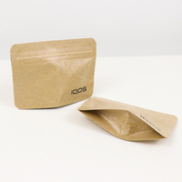 Impression personnalisée de sachets refermables en papier kraft écologiques pour aliments et thé, avec laminage mat