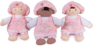 Pour bébé ma première poupée ours en peluche peluche super douce avec remplissage en coton PP soulagement du stress pour 5-7 ans rose/blanc 13 - Product Image 6