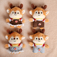 Porte-clés en peluche renne de Noël QQ, jouet en peluche avec rembourrage en coton PP 12*11cm