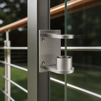 Edelstahl-Glasgeländer-Wandhalterung, Hochbelastbare Rohrstütze, Satin-Silber Balkon-Treppengeländer-Beschlag