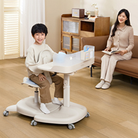 Ensemble de table d'étude pour enfants Tenwin 2806 en plastique, mobile, avec tiroir caché, design contemporain, pour chambre à coucher, salon, sécurité