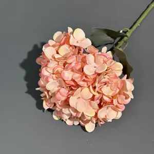 O produto mais bonito e mais recente flor única de seda hortênsia artificial para decoração de casa de casamento