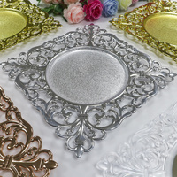 Assiettes de présentation carrées en plastique doré de 12 pouces pour la décoration de table et les plats de dîner – Vente en gros