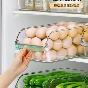 <b>Refrigerator</b> Organizer Storage Box M Size U Shaped Slanted Design For Vegetable Meat Food Preservation Kitchen Use - Product Image 1