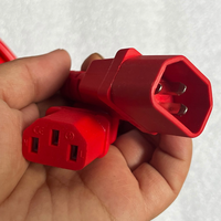 Câble d'extension secteur 2M - Prise C13 IEC vers fiche C14 IEC Rouge 3*0.75mm² Cordon d'alimentation