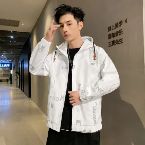 2022 Autumn jacket male new Korean version of Spring and Autumn students hooded tooling handsome coat male