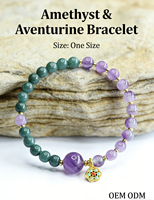 Bracelet en perles de jade et améthyste naturelles de qualité A, motif floral, pour femme, anniversaire, diffusion en direct, culture du temple, créatif, vente en gros