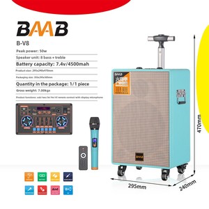 Boombox <span class=keywords><strong>Partybox</strong></span> inalámbrico portátil con súper graves, iluminación LED RGB, conexión de diente azul alimentada por batería, graves profundos para fiestas - Product Image 1