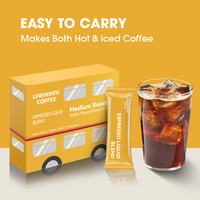 LIFEWORTH 100% Arabica Premium Cold Brew Espresso Instant Coffee Concentré Packet