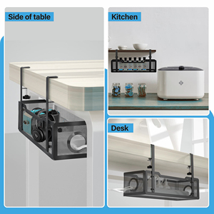 Dưới bàn quản lý cáp khay màu đen không có khay Cáp khoan với kẹp bàn quản lý cáp hộp - Product Image 6