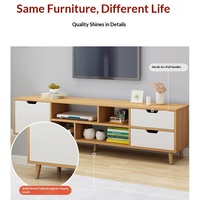 Ensemble de meubles TV modernes minimalistes nordiques avec pieds en bois massif, table basse multifonctionnelle pour chambre à coucher, salon, meubles de maison