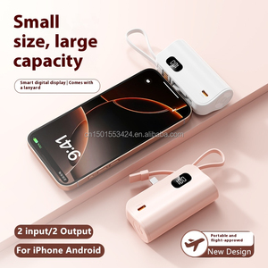 Ngân hàng điện 5000mAh với sạc kép giao diện điện thoại chủ <span class=keywords><strong>USB</strong></span> cắm dây buộc hiển thị kỹ thuật số Mini viên nang sạc - Product Image 6