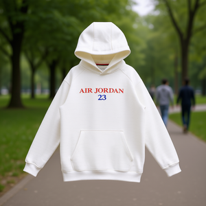 Nike Air Jordan 23 <b>Women's</b> <b>Hoodie</b> Sweatshirt | 100% Cotton Jersey, Front Letter Print, Autumn Wear, Authentic Design - Product Image 2