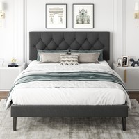 Luxuriöses Elite-Samtbett mit Verstellbarer Klappbarer Plattform, Massivholzlatten aus Eiche, Modernes Schlafzimmer-Set