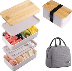 Japan Style Kitchen Galvanized Kids Lunch Box Bento With Airtight Bamboo Lid Metal Bento Box
