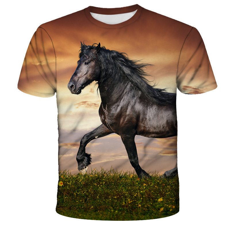 Shop Our Deep Men Women Kid Brown Horse 3D Printing T-shirts