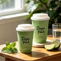DayuPack Gobelets en papier pour vin à double paroi, personnalisables avec logo, écologiques, biodégradables, recyclables, de qualité alimentaire, étanches, avec couvercle, pour boissons chaudes