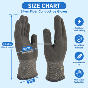 Guantes <span class=keywords><strong>de</strong></span> Terapia <span class=keywords><strong>de</strong></span> Fibra <span class=keywords><strong>de</strong></span> Plata Personalizados, Reutilizables, con Botón a Presión, Conductivos <span class=keywords><strong>para</strong></span> Masaje <span class=keywords><strong>de</strong></span> Manos, <span class=keywords><strong>para</strong></span> Máquina TENS - Product Image 2