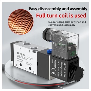 Van điện từ khí nén 1/4 inch 5 cách 2 vị trí khí nén điều khiển không khí Van điện từ 4v110 4v210-08 DC12V/24V/ - Product Image 4