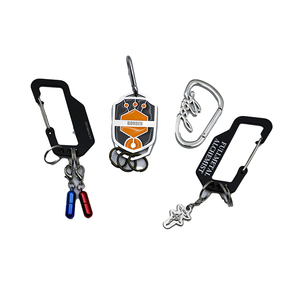 Wholesale Custom Design Aluminum Alloy <b>Light</b> Weight Carabiner Keychain Promotional Keychains Carabiners with Cross Drops - Product Image 3