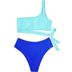 ชุดว่ายน้ำบิกินี่แบบสองชิ้นสำหรับผู้หญิงปี 2023 รุ่น Custom Active แบบไหล่เดียว ดีไซน์ดันทรง พร้อมสายรัดรูปตัววี แห้งเร็ว ผลิตจากผ้าสแปนเด็กซ์/โพลีเอสเตอร์ - Product Image 2