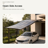 Abri de voiture double en alliage, moderne, extérieur, imperméable, résistant à la neige, facile à assembler, personnalisable, durable, pour voitures et abri de stationnement