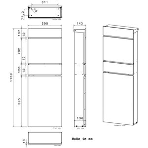 JH-Mech Parcel Mailbox Customizable Spacious Dimensions and Modern Design Newspaper-compartmented Freestanding Parcel <strong>Drop</strong> <strong>Box</strong> - Product Image 2