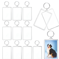 Porte-clés photo transparent personnalisable en acrylique pour cadeaux personnalisés, souvenir commémoratif, porte-badge d'identification