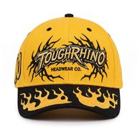 Ensemble de casquettes de baseball sportives Toughrhino unisexe 3 pièces Jaune Rouge Bleu Flamme tribale 100% coton Respirant Imperméable Réglable