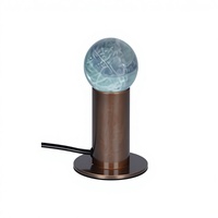 Lampe de table moderne de luxe en céramique et acier allié, LED DC, écologique, avec commande tactile, abat-jour en cristal minéral naturel, intensité variable, à piles, lumière chaude