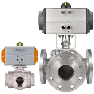 Vanne à boisseau sphérique pneumatique industrielle économique à siège en PTFE, à trois ou quatre voies, 3 pouces, en acier inoxydable SS304 SS316 CF8M, PQ17, 4 voies, 3 pouces - Product Image 3